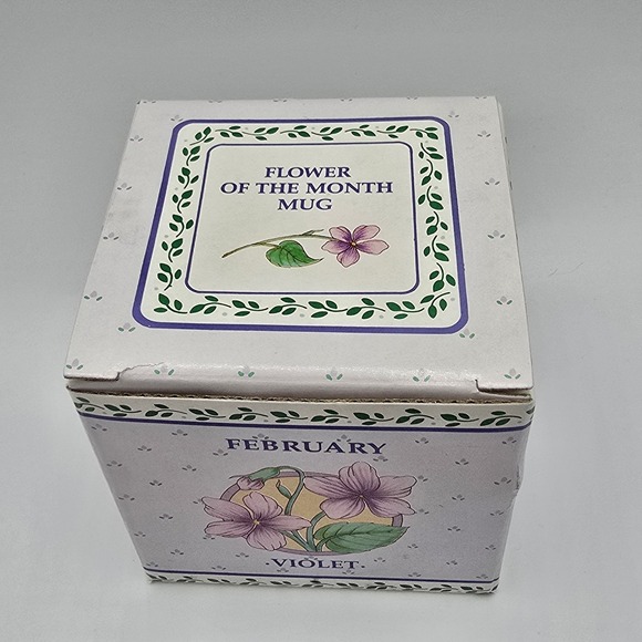 Vintage PAPEL FREELANCE Flower of the Month February Violet Coffee Mug - Picture 6 of 10